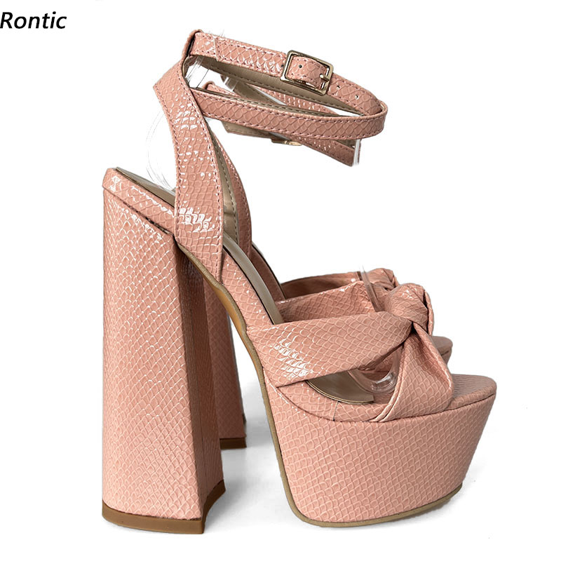 Block Heel Ankle Boots - Rontic, sandalias de plataforma hechas a