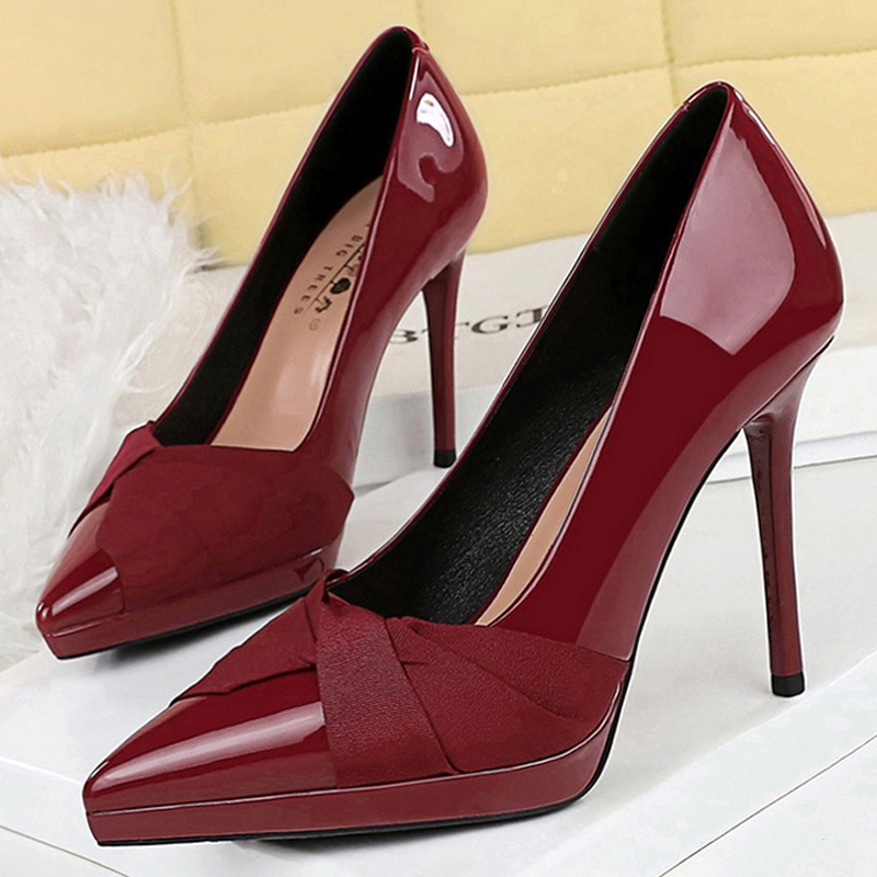 Patent Leather Pump - Zapatos de Tacón Alto de Plataforma