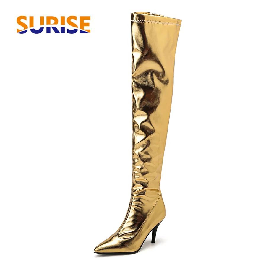 Block Heel Ankle Boots - Botas altas hasta el muslo para