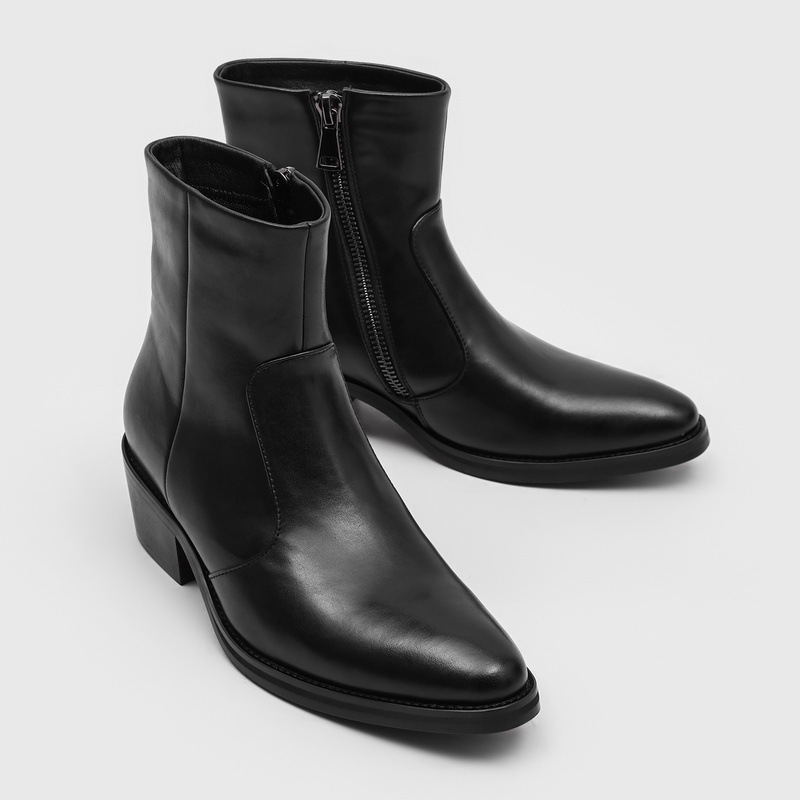 Block Heel Ankle Boots - Botas Chelsea de Hombre de Alta