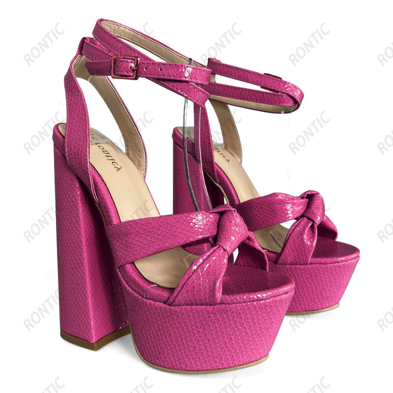 Rontic, sandalias de plataform - Block Heel Ankle Boots reseña y precio