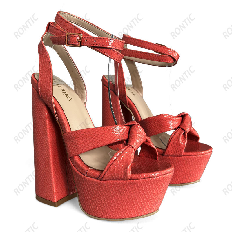 Rontic, sandalias de plataform - Block Heel Ankle Boots reseña y precio
