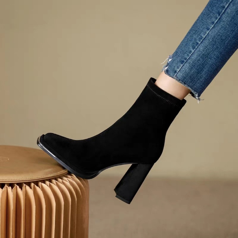Botas de lujo para mujer, Bota - Block Heel Ankle Boots reseña y precio