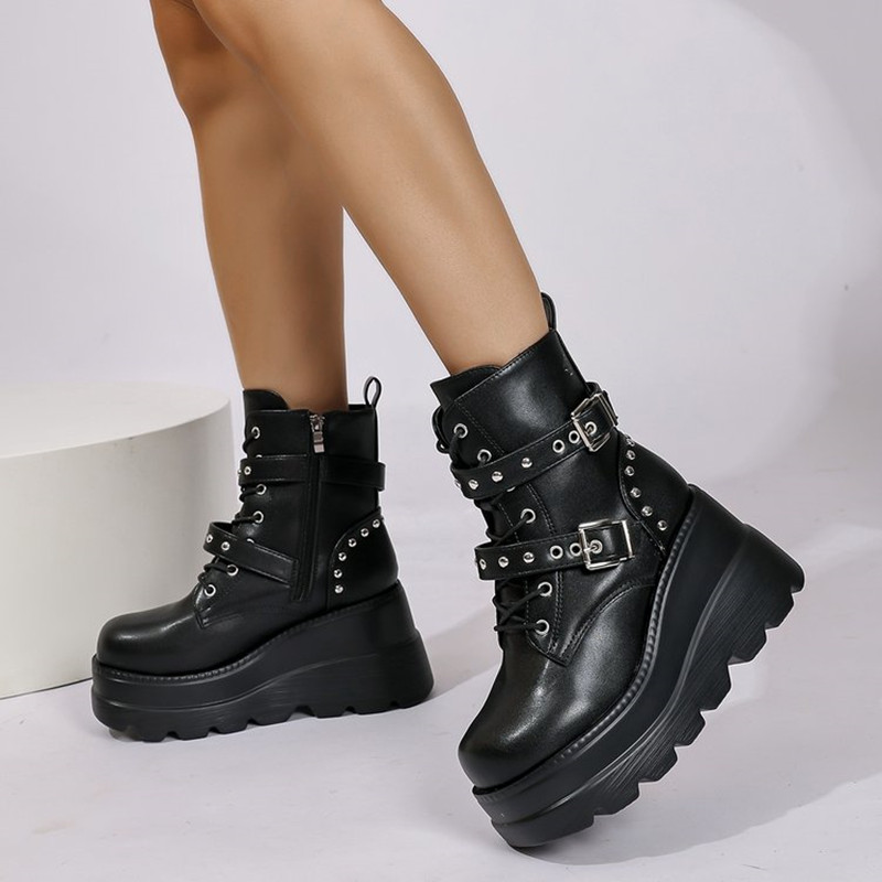 Botines de Cuero para Mujer, N - Block Heel Ankle Boots reseña y precio