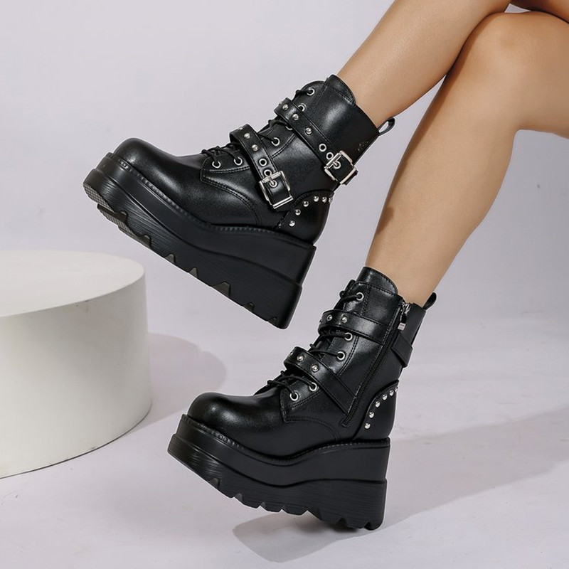 Botines de Cuero para Mujer, N - Block Heel Ankle Boots reseña y precio