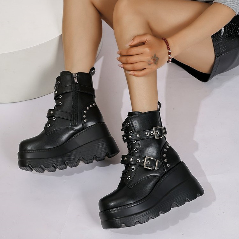 Botines de Cuero para Mujer, N - Block Heel Ankle Boots reseña y precio