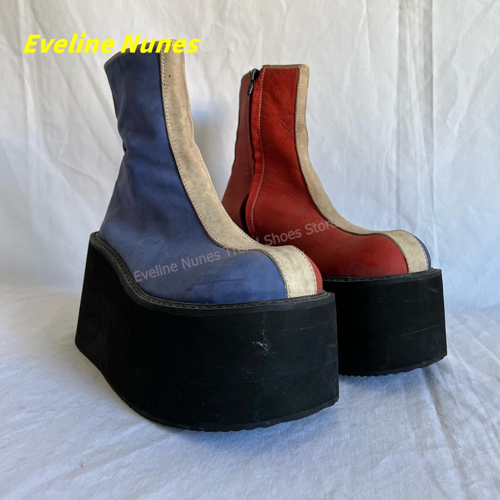 Botines de Plataforma Rojos y  - Block Heel Ankle Boots reseña y precio
