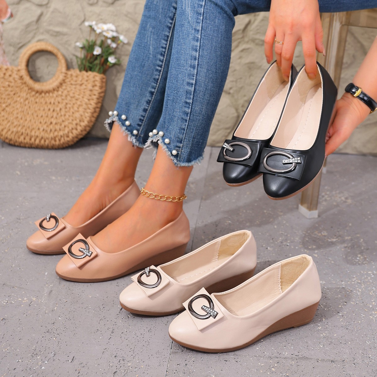 Zapatos de tacón de piel con d - Women Shoes Quick Delivery reseña y precio