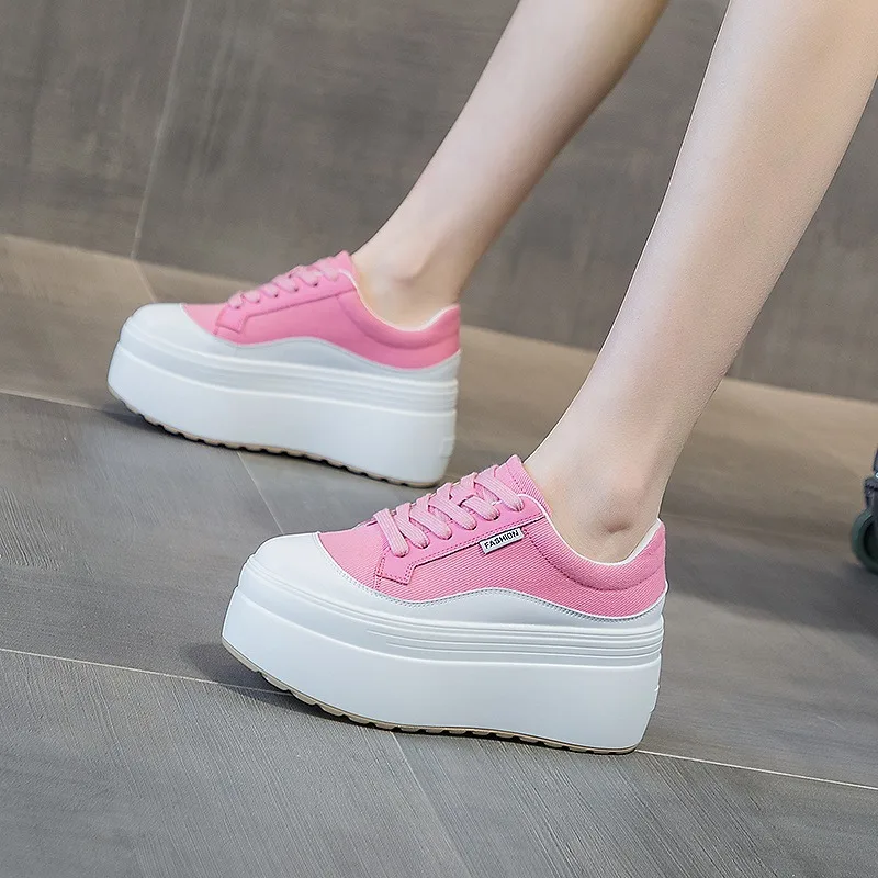 8cm nueva lona cuero genuino m - Women Shoes Store reseña y precio