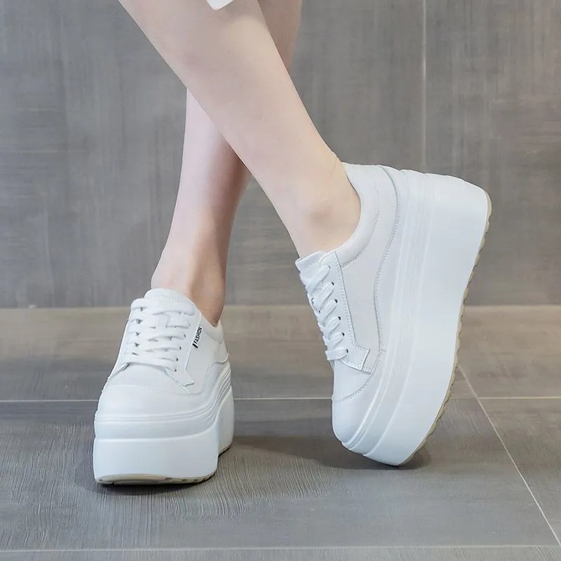 8cm nueva lona cuero genuino m - Women Shoes Store reseña y precio