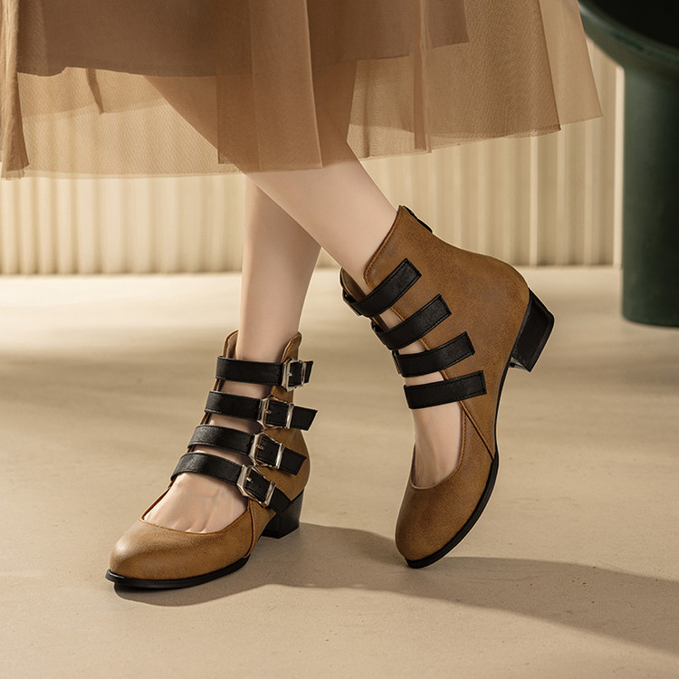 Botas góticas Mary Jane para m - Block Heel Ankle Boots reseña y precio