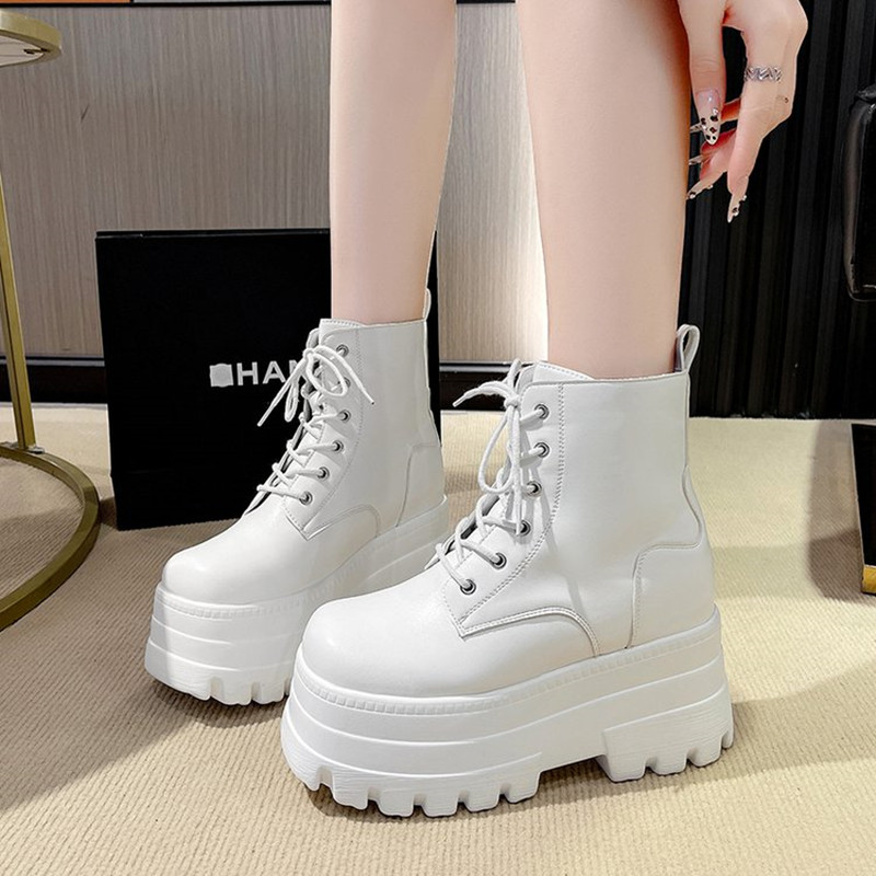 Botas militares de encaje fron - Block Heel Ankle Boots reseña y precio