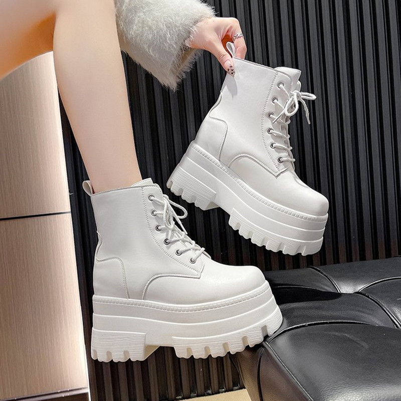 Botas militares de encaje fron - Block Heel Ankle Boots reseña y precio