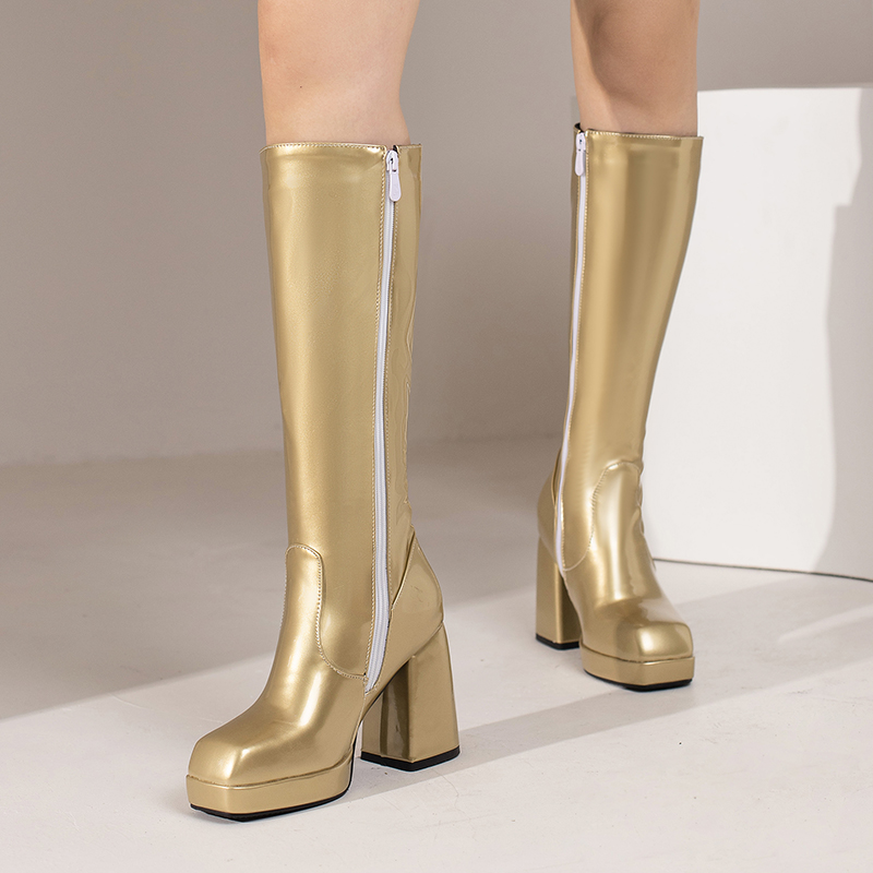 Botas hasta la rodilla con pla - Block Heel Ankle Boots reseña y precio