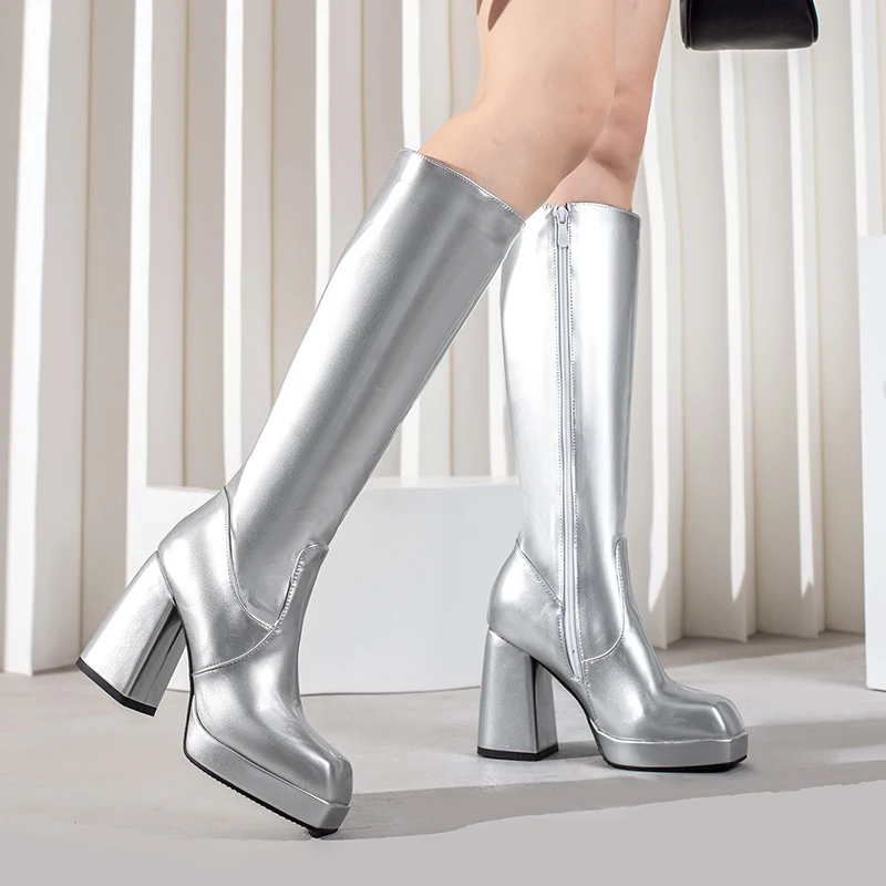 Botas hasta la rodilla con pla - Block Heel Ankle Boots reseña y precio