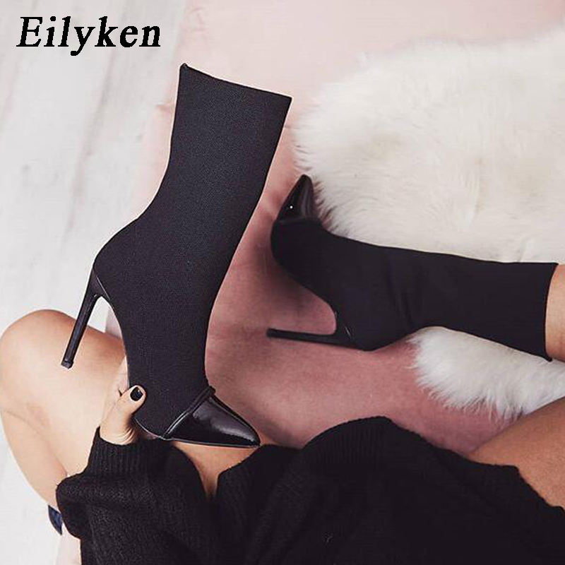 Eilyken-Botines cortos de tela - Block Heel Ankle Boots reseña y precio