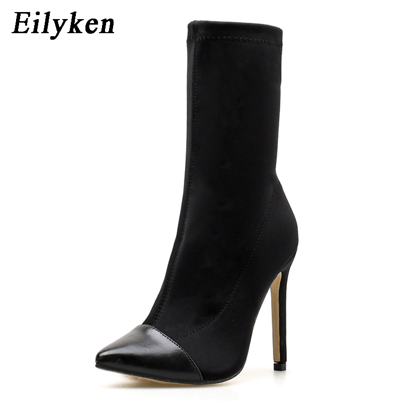 Eilyken-Botines cortos de tela - Block Heel Ankle Boots reseña y precio
